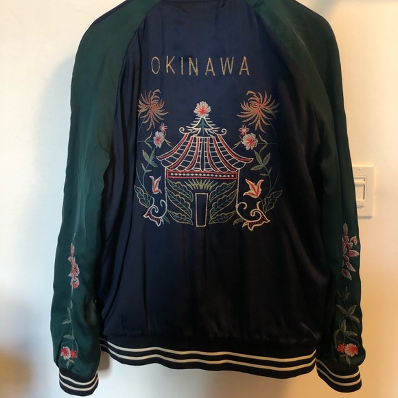 Zara reversible embroidered satin bomber jacket - Picture 2 of 6